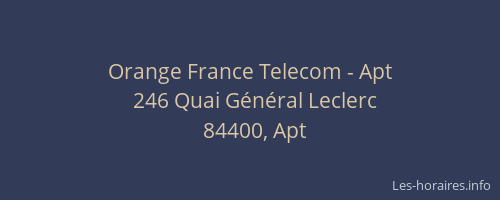 Orange France Telecom - Apt