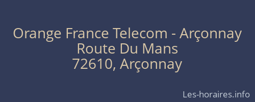 Orange France Telecom - Arçonnay
