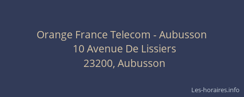 Orange France Telecom - Aubusson