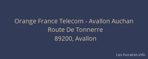 Orange France Telecom - Avallon Auchan