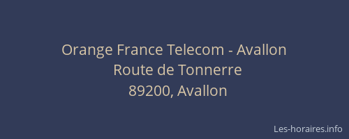 Orange France Telecom - Avallon