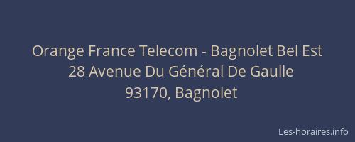 Orange France Telecom - Bagnolet Bel Est