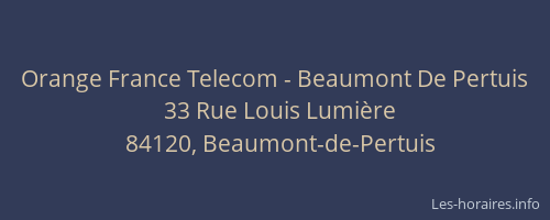 Orange France Telecom - Beaumont De Pertuis