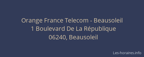 Orange France Telecom - Beausoleil