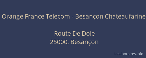 Orange France Telecom - Besançon Chateaufarine