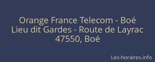 Orange France Telecom - Boé