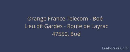 Orange France Telecom - Boé