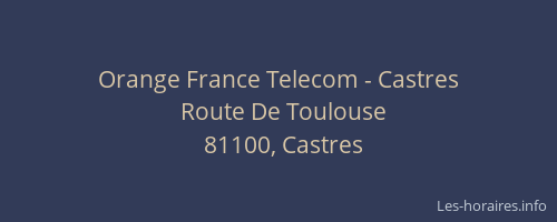 Orange France Telecom - Castres