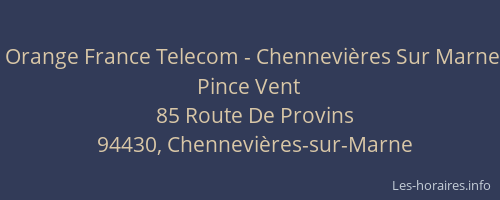 Orange France Telecom - Chennevières Sur Marne Pince Vent