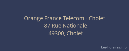 Orange France Telecom - Cholet