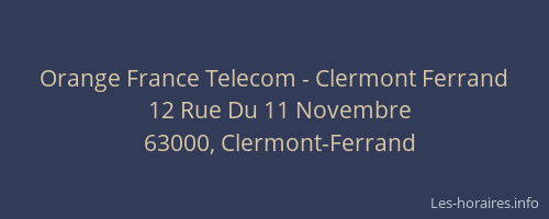 Orange France Telecom - Clermont Ferrand