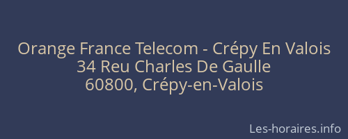 Orange France Telecom - Crépy En Valois