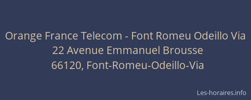 Orange France Telecom - Font Romeu Odeillo Via