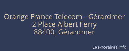 Orange France Telecom - Gérardmer