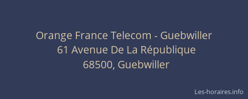 Orange France Telecom - Guebwiller