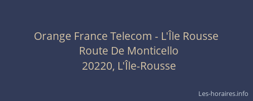 Orange France Telecom - L'Île Rousse