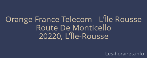 Orange France Telecom - L'Île Rousse