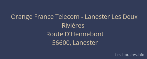 Orange France Telecom - Lanester Les Deux Rivières