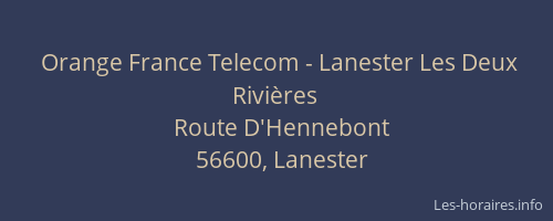 Orange France Telecom - Lanester Les Deux Rivi&egrave;res