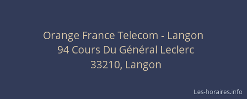 Orange France Telecom - Langon