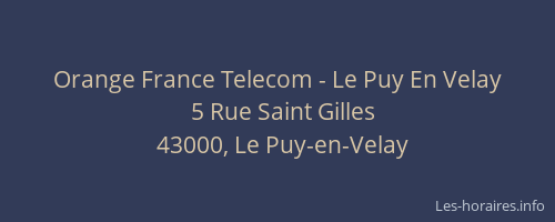 Orange France Telecom - Le Puy En Velay