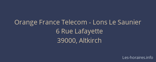 Orange France Telecom - Lons Le Saunier