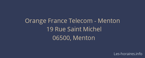 Orange France Telecom - Menton