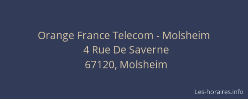 Orange France Telecom - Molsheim