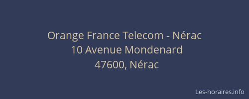 Orange France Telecom - N&eacute;rac