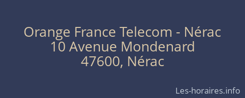 Orange France Telecom - Nérac