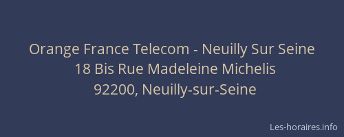 Orange France Telecom - Neuilly Sur Seine
