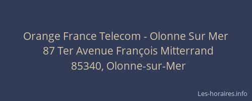 Orange France Telecom - Olonne Sur Mer