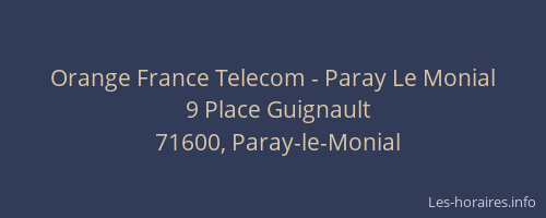 Orange France Telecom - Paray Le Monial