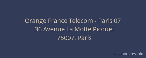 Orange France Telecom - Paris 07