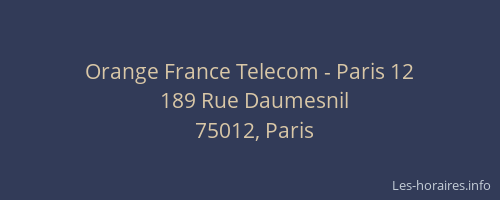 Orange France Telecom - Paris 12