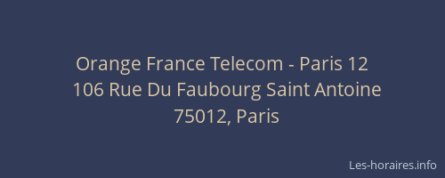 Orange France Telecom - Paris 12