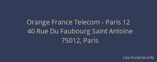 Orange France Telecom - Paris 12