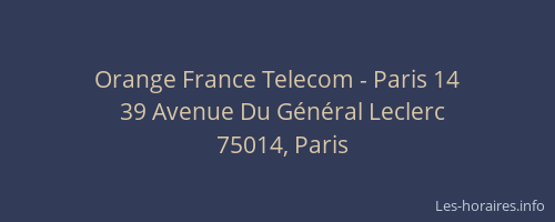 Orange France Telecom - Paris 14