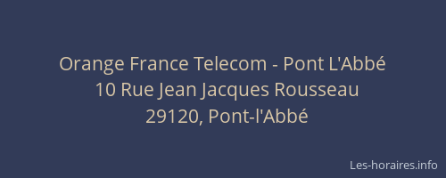 Orange France Telecom - Pont L'Abbé
