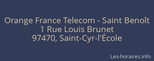 Orange France Telecom - Saint Beno&icirc;t