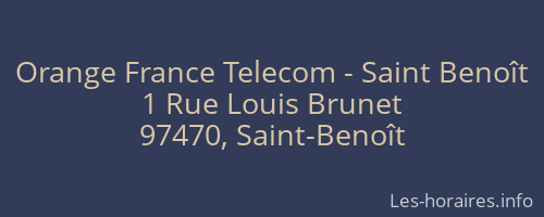 Orange France Telecom - Saint Benoît