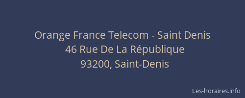 Orange France Telecom - Saint Denis