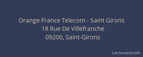Orange France Telecom - Saint Girons