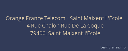 Orange France Telecom - Saint Maixent L'École