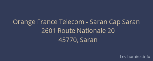 Orange France Telecom - Saran Cap Saran