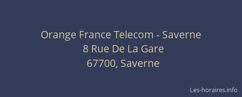 Orange France Telecom - Saverne