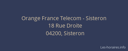 Orange France Telecom - Sisteron