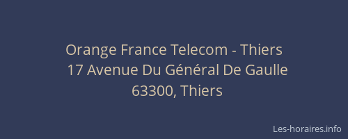 Orange France Telecom - Thiers