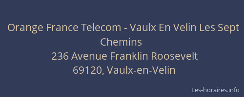 Orange France Telecom - Vaulx En Velin Les Sept Chemins