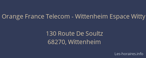 Orange France Telecom - Wittenheim Espace Witty